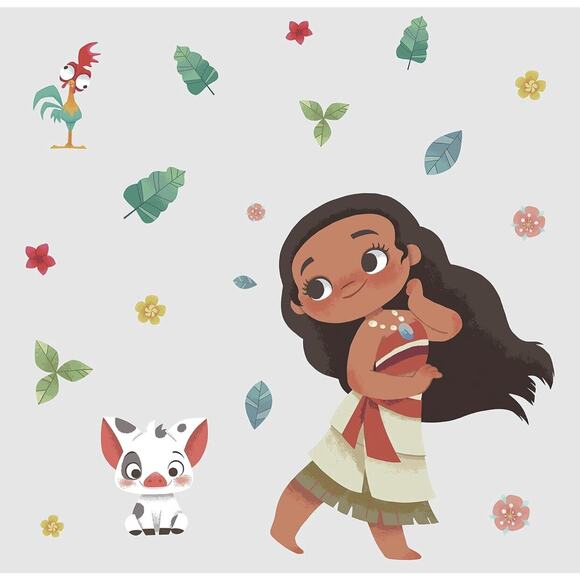 RoomMates RMK4236GM Vintage Moana Peel and Stick Wall Decal, Brown, Green, Red - Picture 1 of 3